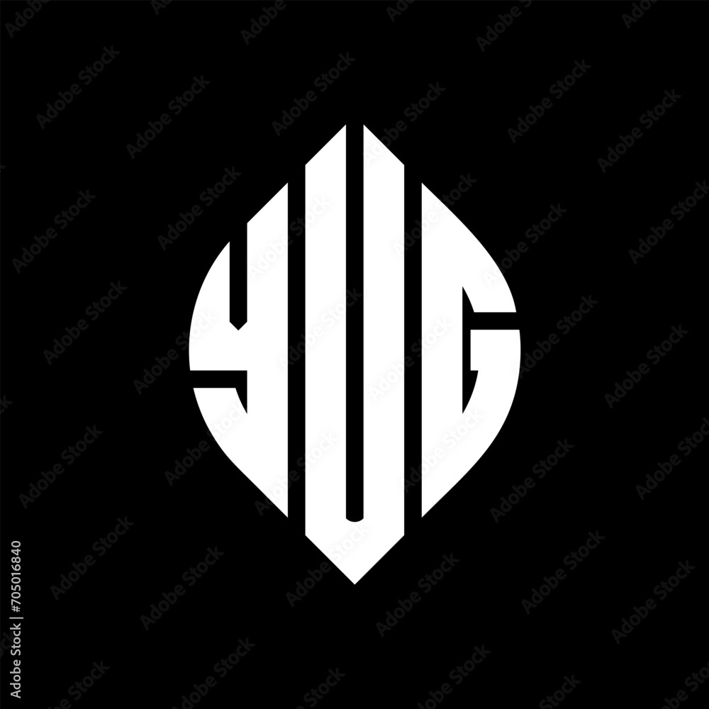 YUG circle letter logo design with circle and ellipse shape. YUG ellipse letters with typographic style. The three initials form a circle logo. YUG circle emblem abstract monogram letter mark vector. YUG circle letter logo design with circle and ellipse shape. YUG ellipse letters with typographic style. The three initials form a circle logo. YUG circle emblem abstract monogram letter mark vector.