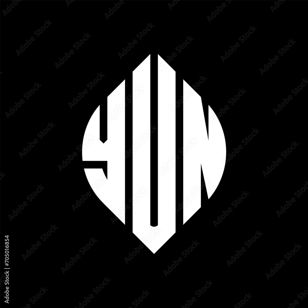 YUN circle letter logo design with circle and ellipse shape. YUN ellipse letters with typographic style. The three initials form a circle logo. YUN circle emblem abstract monogram letter mark vector. YUN circle letter logo design with circle and ellipse shape. YUN ellipse letters with typographic style. The three initials form a circle logo. YUN circle emblem abstract monogram letter mark vector.