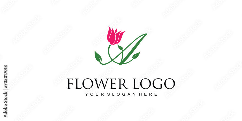 Creative flower logo design with combination letter from A to Z|rose logo| premium vector Creative flower logo design with combination letter from A to Z|rose logo| premium vector
