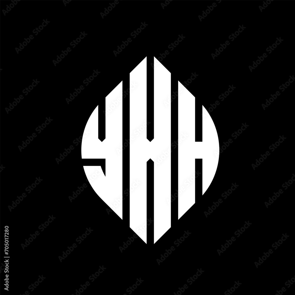 YXH circle letter logo design with circle and ellipse shape. YXH ellipse letters with typographic style. The three initials form a circle logo. YXH circle emblem abstract monogram letter mark vector. YXH circle letter logo design with circle and ellipse shape. YXH ellipse letters with typographic style. The three initials form a circle logo. YXH circle emblem abstract monogram letter mark vector.