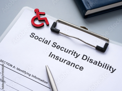 Clipboard with Social Security Disability Insurance SSDI.
