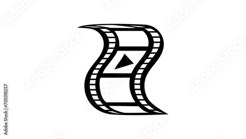 Film Strip, black isolated silhouette