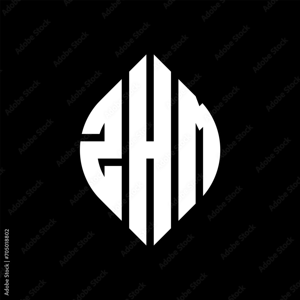 ZHM circle letter logo design with circle and ellipse shape. ZHM ellipse letters with typographic style. The three initials form a circle logo. ZHM circle emblem abstract monogram letter mark vector. ZHM circle letter logo design with circle and ellipse shape. ZHM ellipse letters with typographic style. The three initials form a circle logo. ZHM circle emblem abstract monogram letter mark vector.