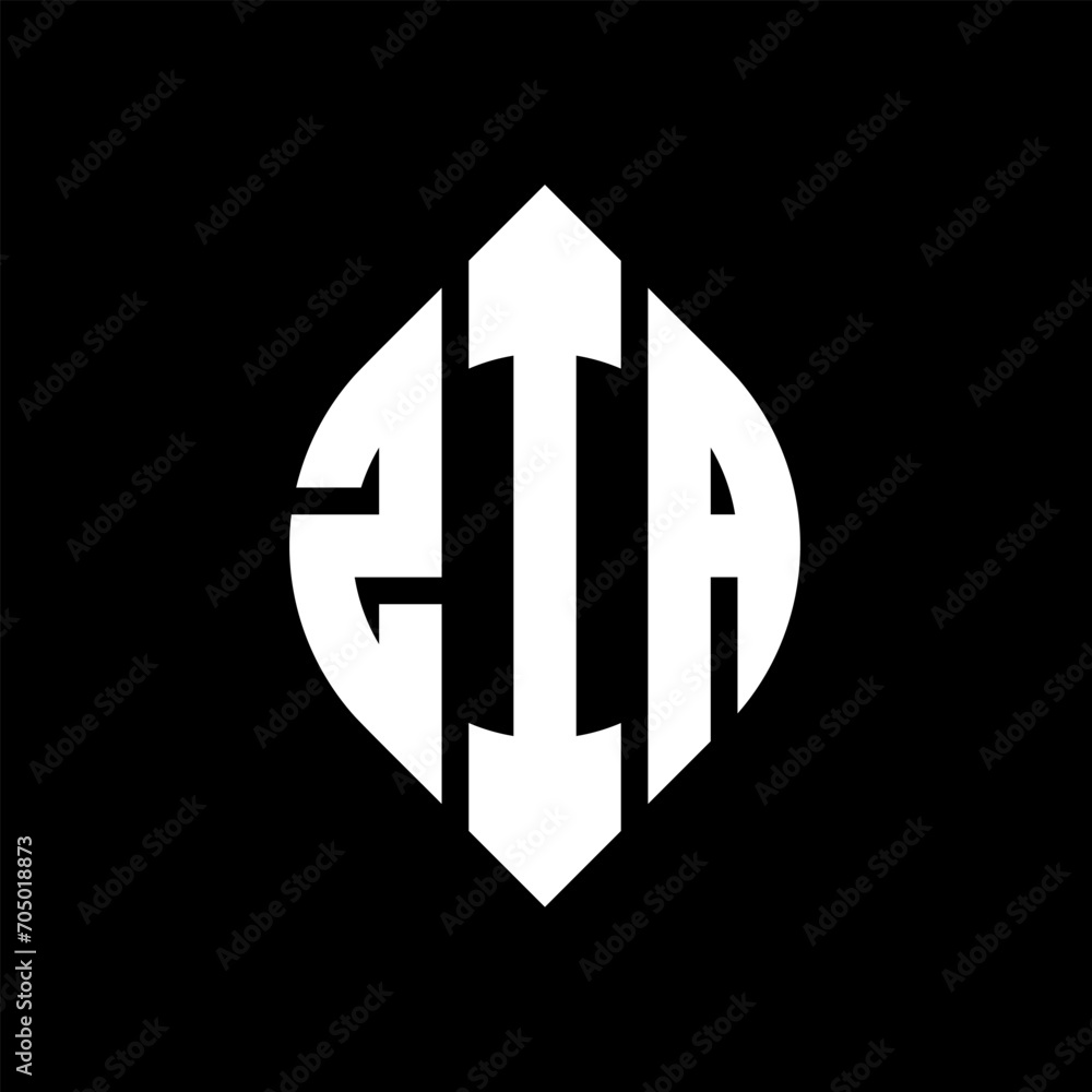 ZIA circle letter logo design with circle and ellipse shape. ZIA ellipse letters with typographic style. The three initials form a circle logo. ZIA circle emblem abstract monogram letter mark vector. ZIA circle letter logo design with circle and ellipse shape. ZIA ellipse letters with typographic style. The three initials form a circle logo. ZIA circle emblem abstract monogram letter mark vector.