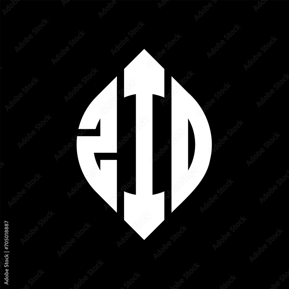 ZID circle letter logo design with circle and ellipse shape. ZID ellipse letters with typographic style. The three initials form a circle logo. ZID circle emblem abstract monogram letter mark vector. ZID circle letter logo design with circle and ellipse shape. ZID ellipse letters with typographic style. The three initials form a circle logo. ZID circle emblem abstract monogram letter mark vector.