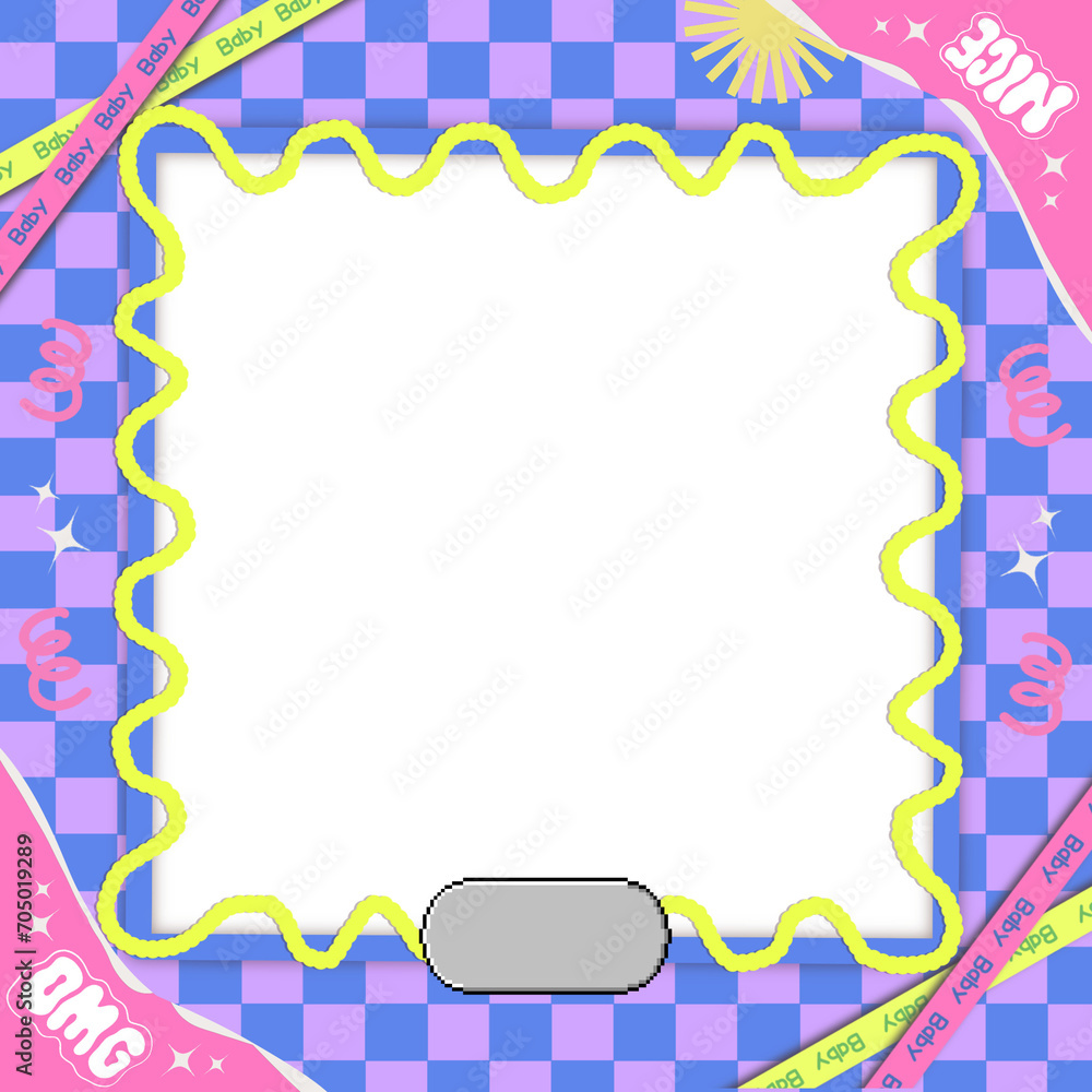 Frame Y2k style Main color blue and purple Frame Y2k style Main color blue and purple