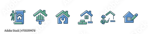 collection of house renovation construction icon set building and property repair vector symbol illustration