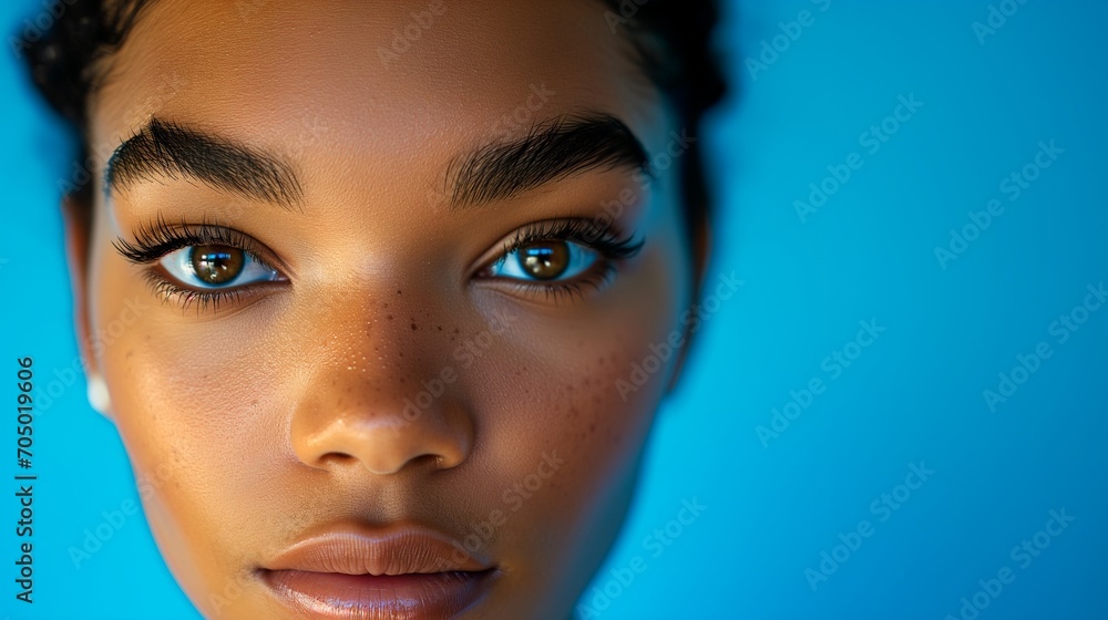 Intense Gaze of a Young Woman's Portrait Intense Gaze of a Young Woman's Portrait