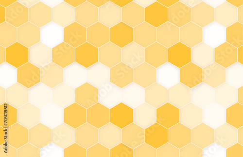 Abstract yellow orange beehive raster background plate icon. Honeycomb bees hive cells pattern sign. Funny bee honey shapes vector icons for banner, card or wallpaper. Fun texture hexagon cell signs.