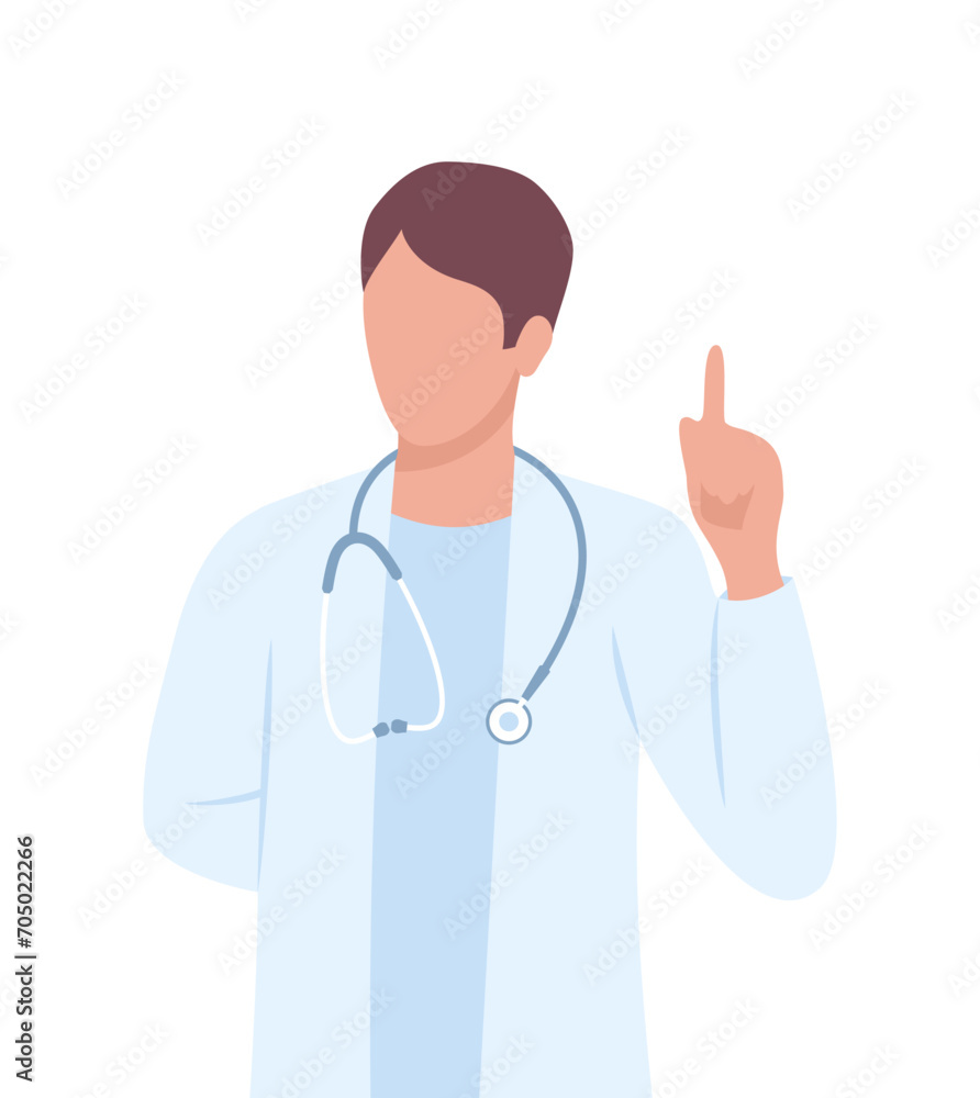 Male doctor isolated on white background. Medical consultation. Flat vector illustration Male doctor isolated on white background. Medical consultation. Flat vector illustration