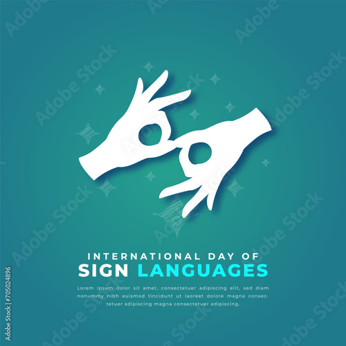 International Day of Sign Languages Paper cut style Vector Design Illustration for Background  Poster  Banner  Advertising  Greeting Card