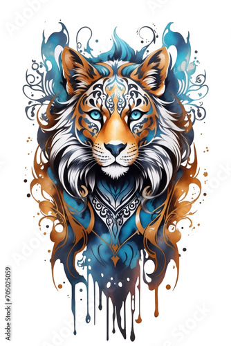  graphic on a t-shirt - a predatory tiger