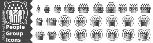 People Icons  Solid Glyph Work Group Team Vector Set , Person , partner, Worker Employee