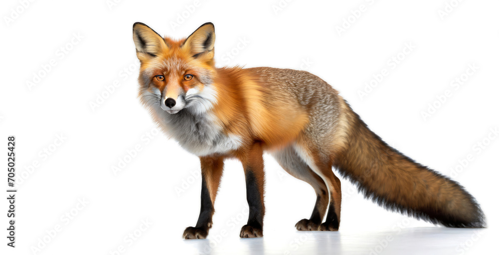 fox, red fox isolated in a white studio, generative ai fox, red fox isolated in a white studio, generative ai