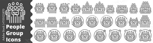 People Icons Line Work Group Team Vector Set , Person , partner, Worker Employee