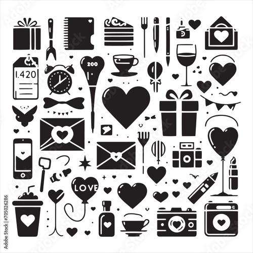 Love's Embrace: Silhouetted Affection for Valentine's Day in Romantic Black Vector
