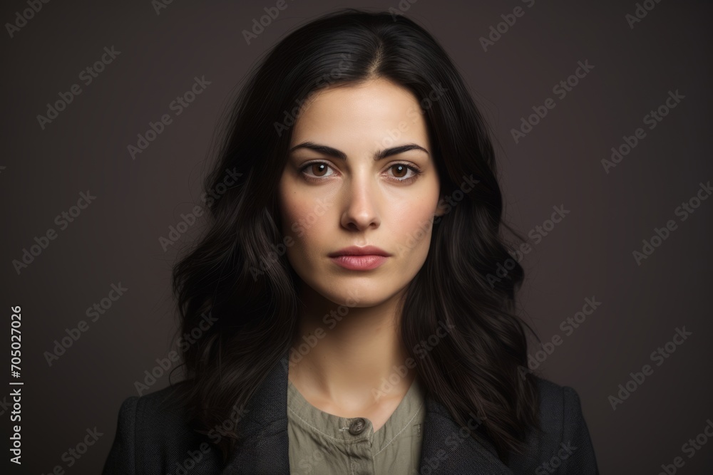 Portrait of a beautiful young brunette woman on a dark background Portrait of a beautiful young brunette woman on a dark background