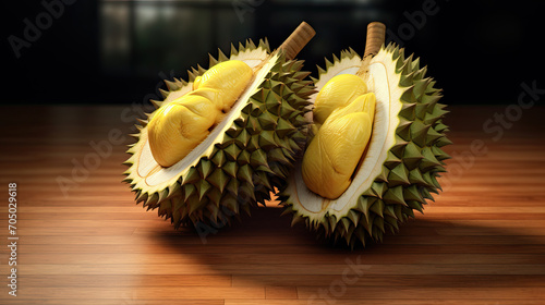 Exotic aroma, creamy texture, and rich flavor define fresh Durian fruit—a tropical delicacy celebrated for its unique taste and divisive scent photo