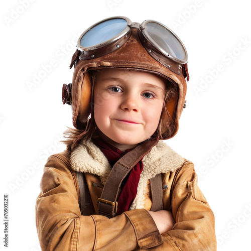 Pilot ,kid  isolated on transparent png.  © autonomous
