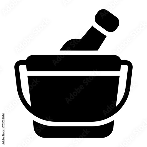 ice bucket glyph icon