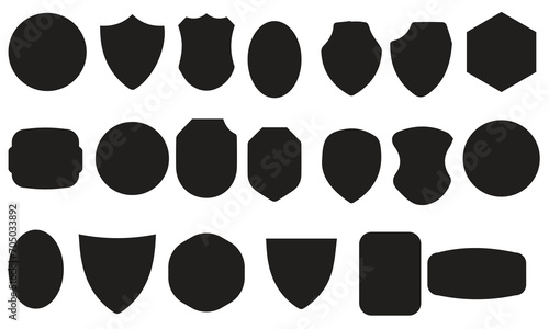 Set of vintage label and badges shape collections. Vector illustration. Black template for patch, insignias, overlay.