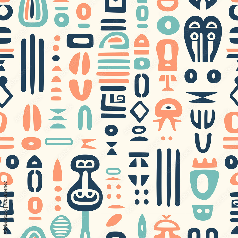 Obraz premium Cute Totem pattern and wallpaper
