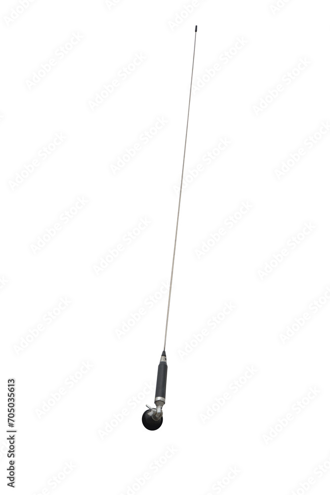 Car antenna for CB radio or radio and mobile phone isolated on transparent background Car antenna for CB radio or radio and mobile phone isolated on transparent background