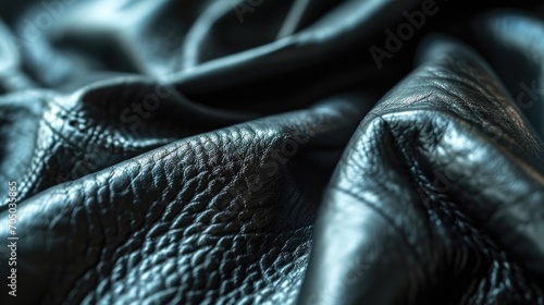 Black leather close-up. Leather background
