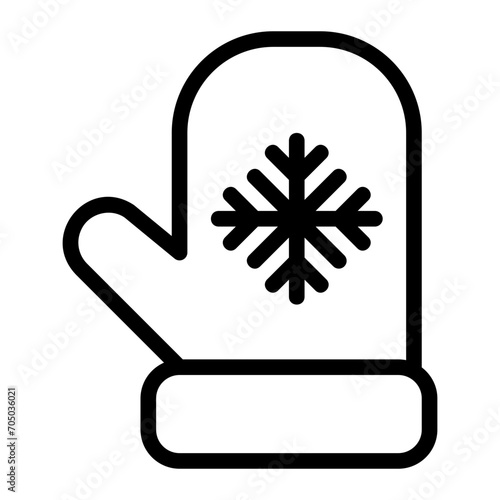 mittens line icon