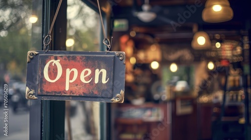 Open Sign Hanging From Building, Welcoming Customers to an Open Business
