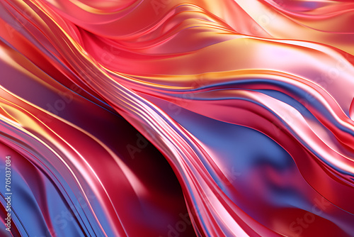 Melty metal texture with waves, liquid metallic silk wavy design. Abstract background with melty metallics.