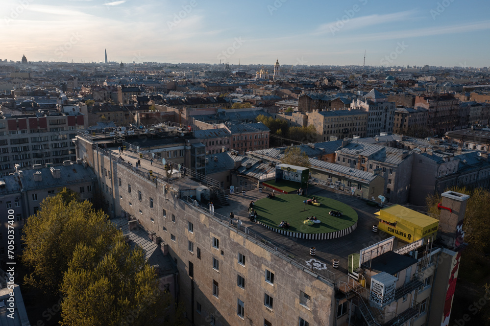 View of the roofs of St. Petersburg. August 2023
