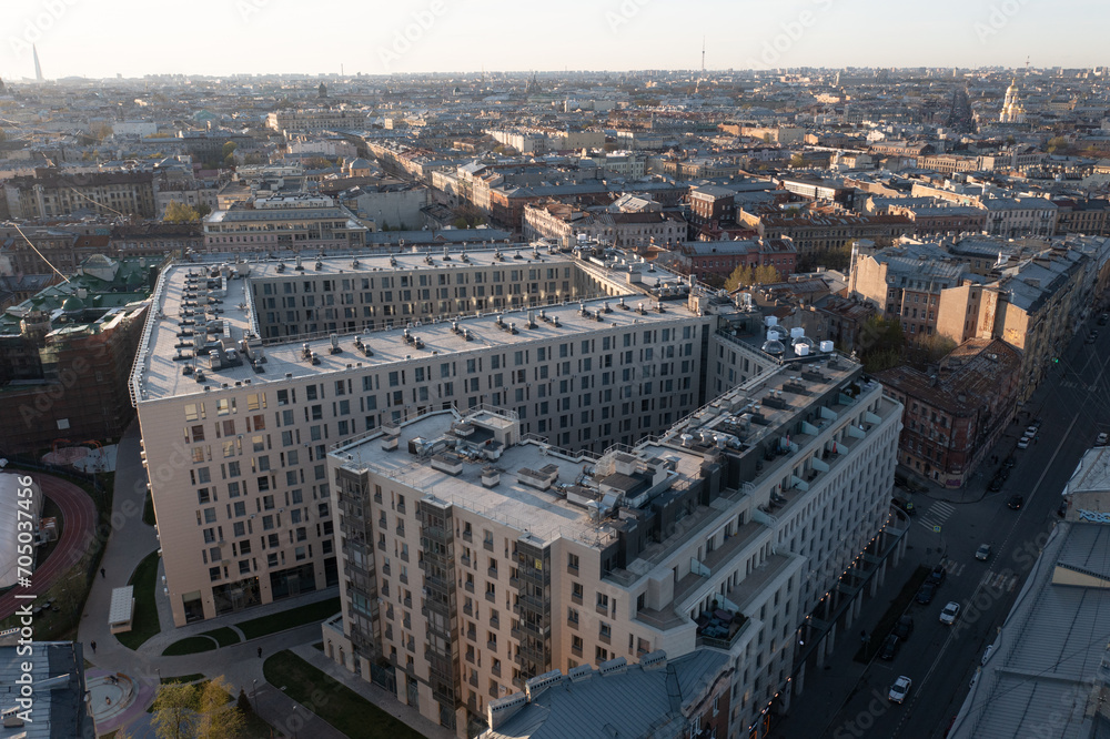View of the roofs of St. Petersburg. August 2023