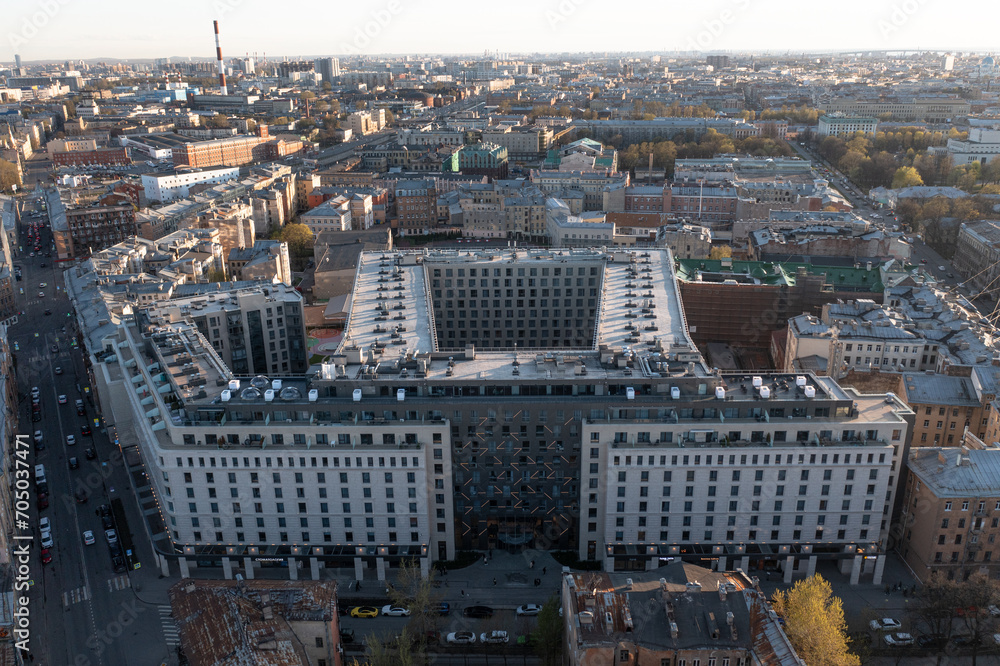 View of the roofs of St. Petersburg. August 2023