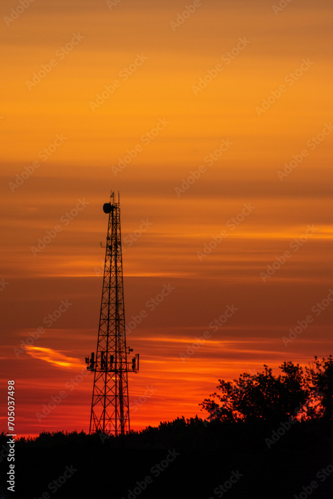 tower at sunset