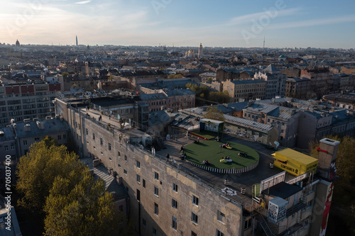 Obraz na płótnie View of the roofs of St. Petersburg. August 2023 w salonie