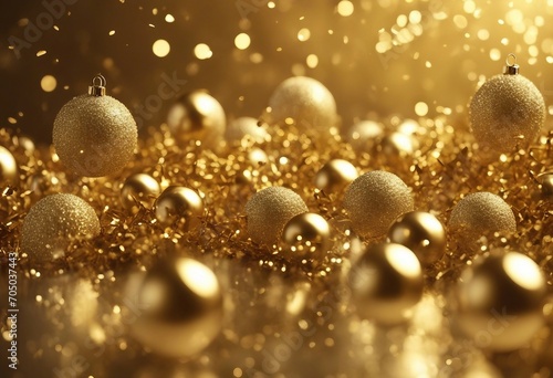 Golden christmas particles and sprinkles for a holiday celebration like christmas or new year shiny