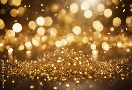 Golden christmas particles and sprinkles for a holiday celebration like christmas or new year shiny