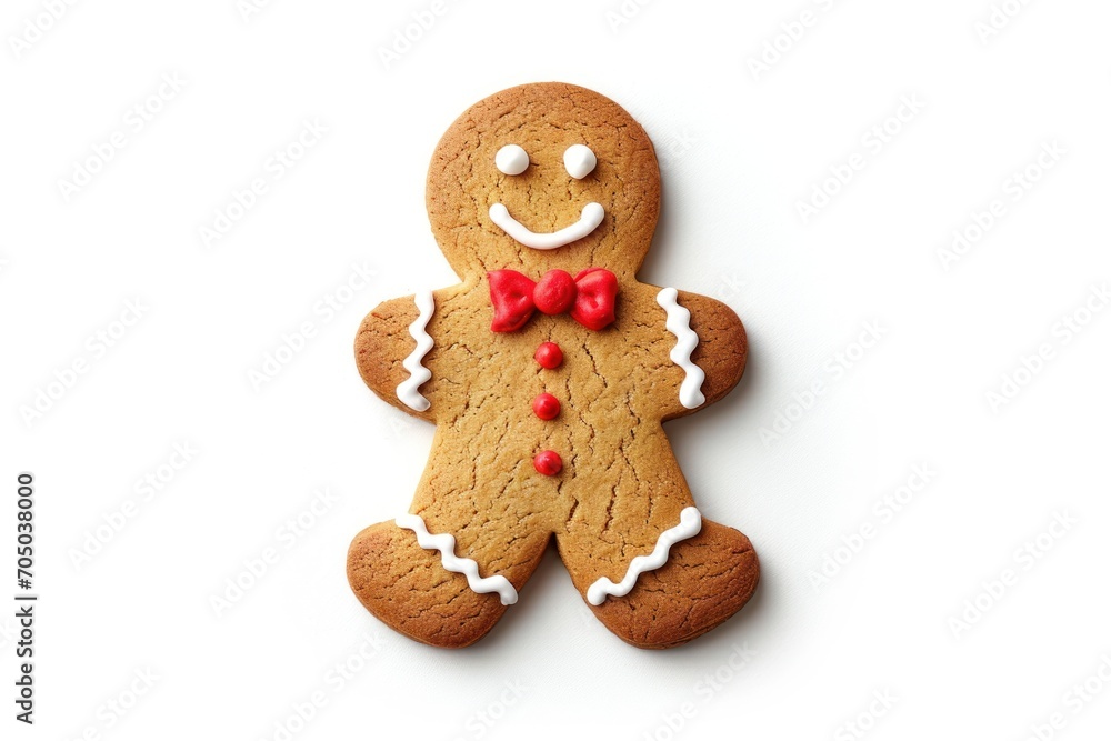 Close-Up of Ginger Cookie With Bow Tie – Festive and Delicious Holiday Treat Close-Up of Ginger Cookie With Bow Tie – Festive and Delicious Holiday Treat