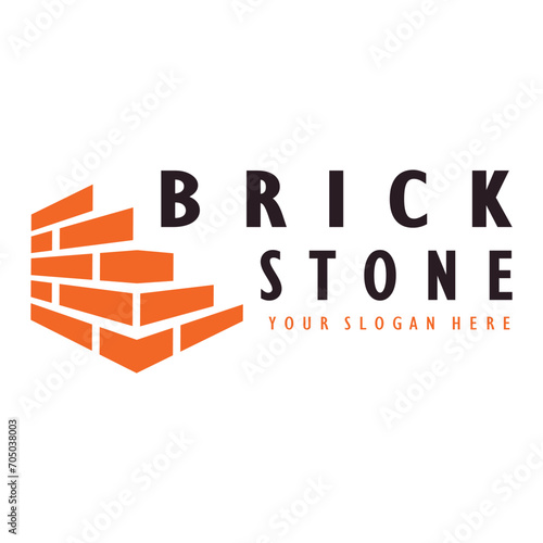 creative brick logo designs for buildings, architectural buildings, civil engineering, building materials shops