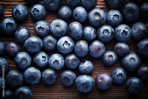 Top view of fresh blueberries