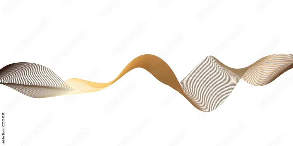 Abstract wavy lines flowing curve golden gradient color on transparent background. Abstract white background colorful lines. modern wavy stripes on white background isolated. Abstract wavy lines flowing curve golden gradient color on transparent background. Abstract white background colorful lines. modern wavy stripes on white background isolated.