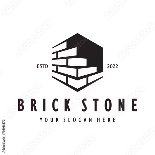 creative brick logo designs for buildings, architectural buildings, civil engineering, building materials shops