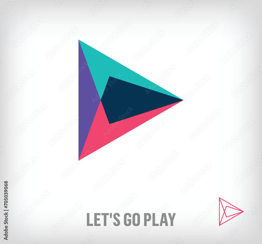 Creative play sign logo. Unique color transitions. Entertainment media logo template. vector Creative play sign logo. Unique color transitions. Entertainment media logo template. vector