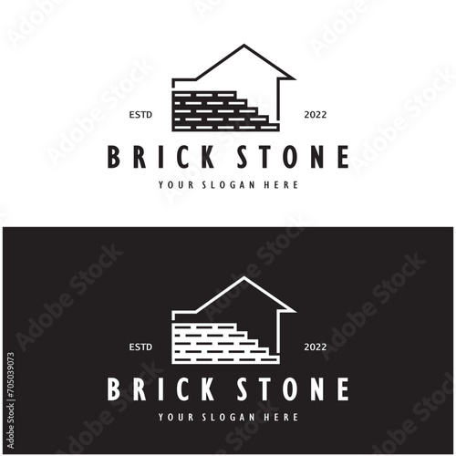 creative brick logo designs for buildings, architectural buildings, civil engineering, building materials shops