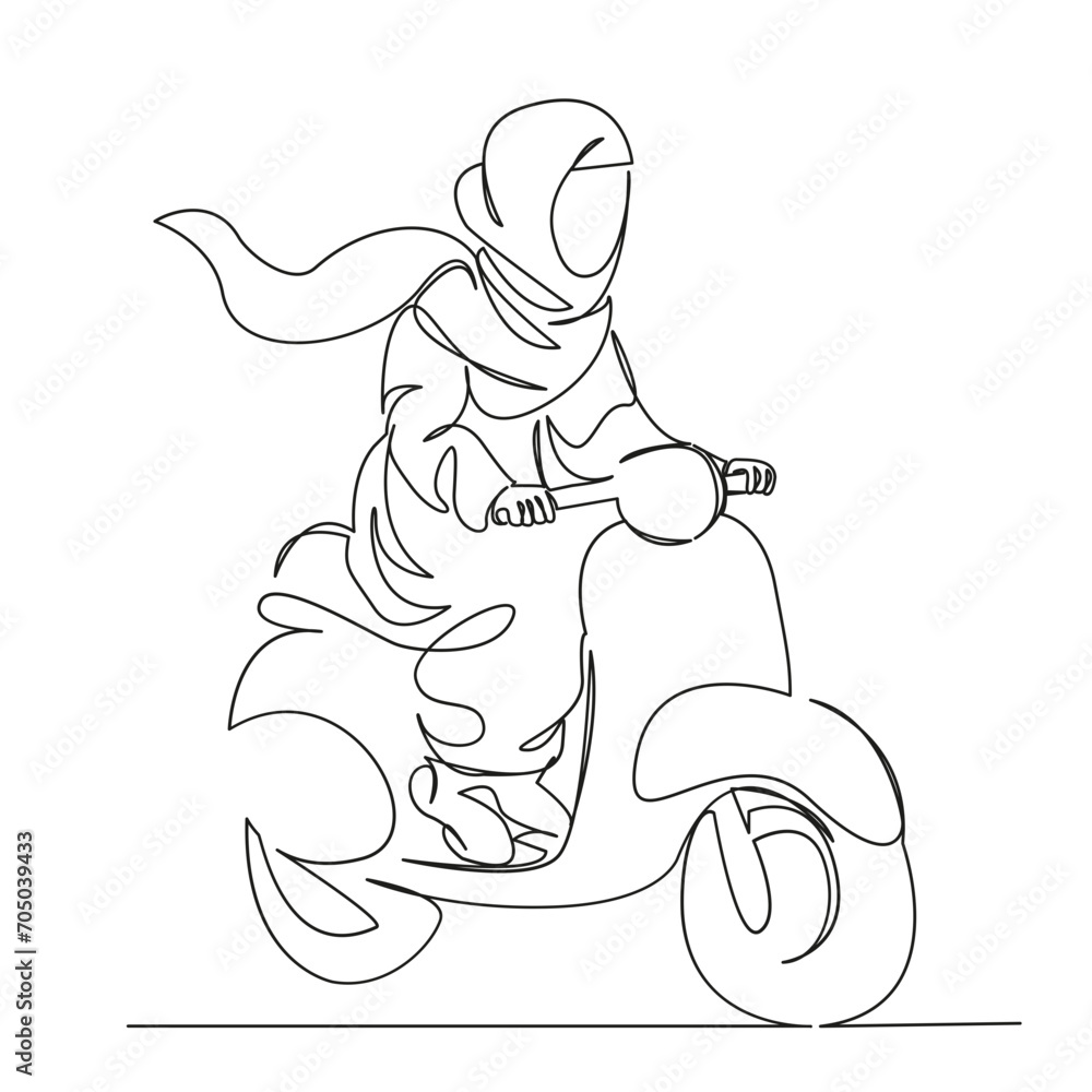 Muslim girl on a scooter Muslim girl on a scooter
