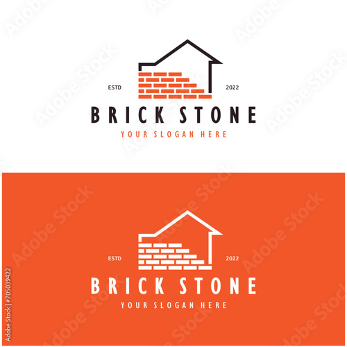 creative brick logo designs for buildings, architectural buildings, civil engineering, building materials shops