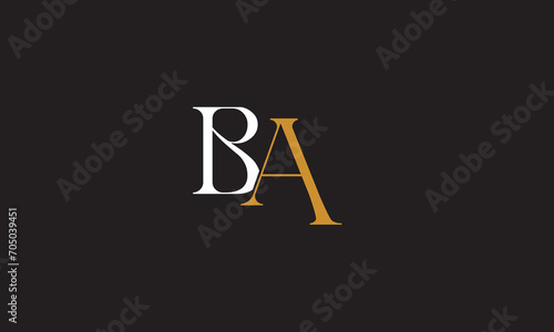 BA, AB, A, B Abstract Letters Logo Monogram	