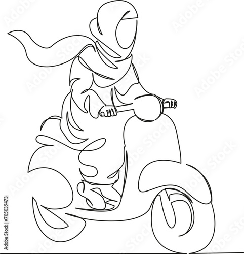 Muslim girl on a scooter