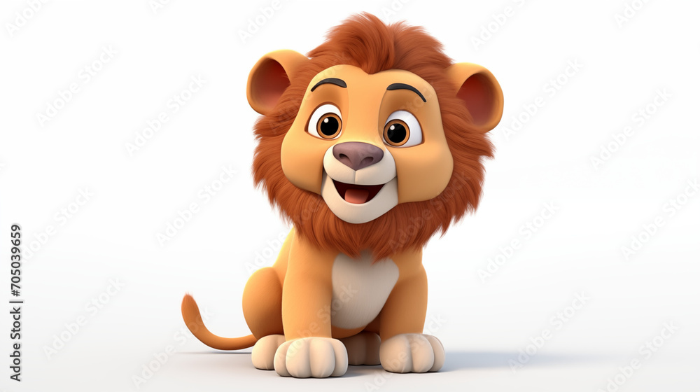Fototapeta premium lion 3D isolated in white background